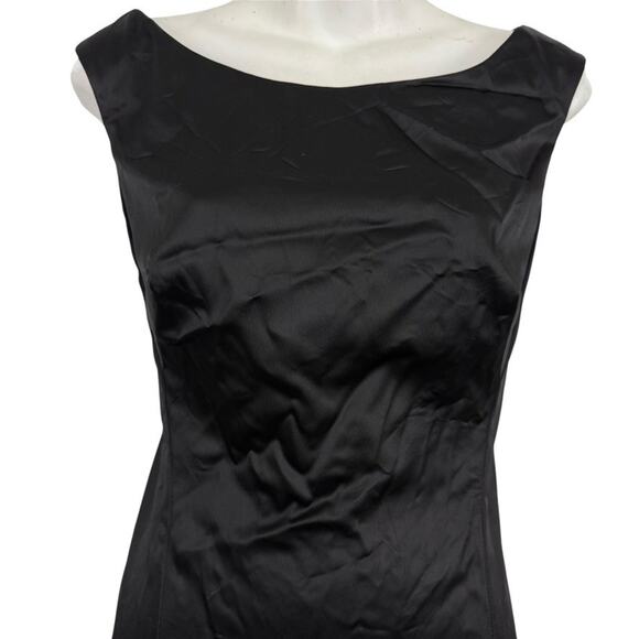 Guess Collection USA Made Satin Solid Little Black Dress V-Back Stretch sz 4 - Picture 5 of 16